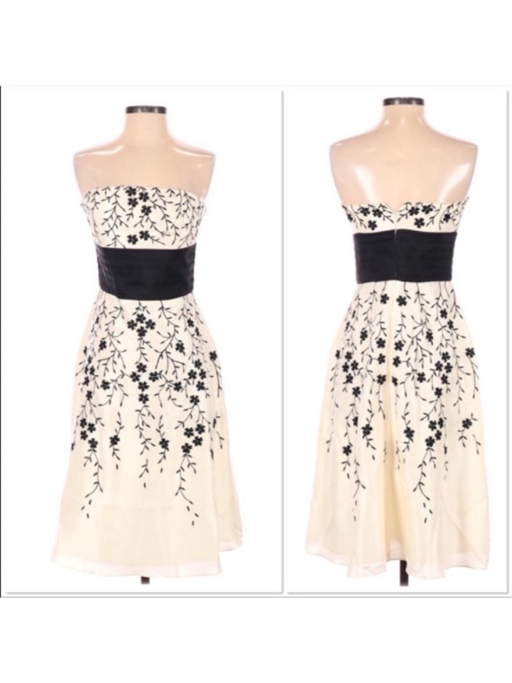 Vintage Y2K 100% silk gorgeous White House black market strapless dress